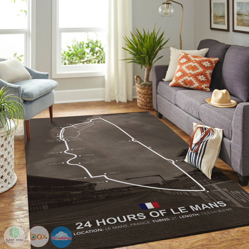24 Hours of Le Mans France Circuit map rectangle rug 2 24 Hours of Le Mans France Circuit map rug 1