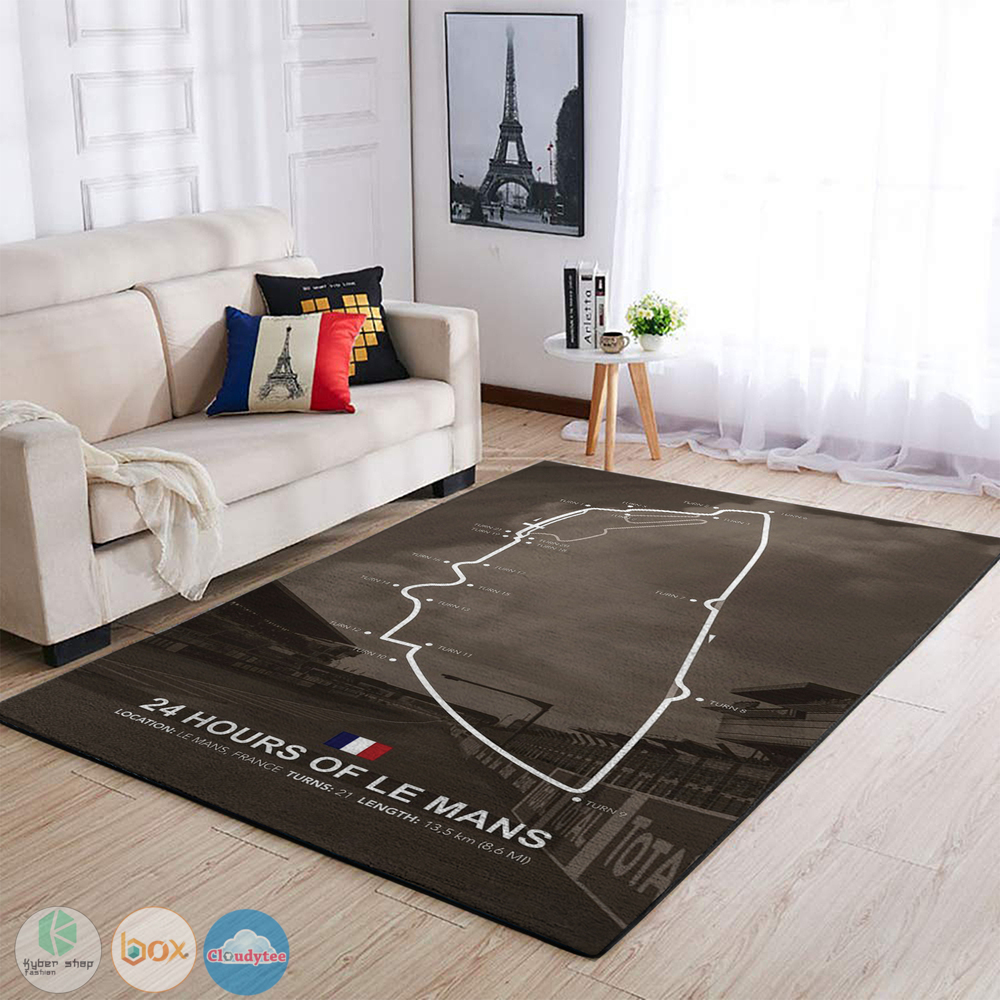 24 Hours of Le Mans France Circuit map rectangle rug 4 24 Hours of Le Mans France Circuit map rug 1 2 3
