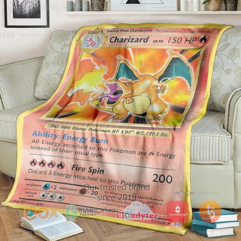 Pokemon Charizard Evolutions Blanket