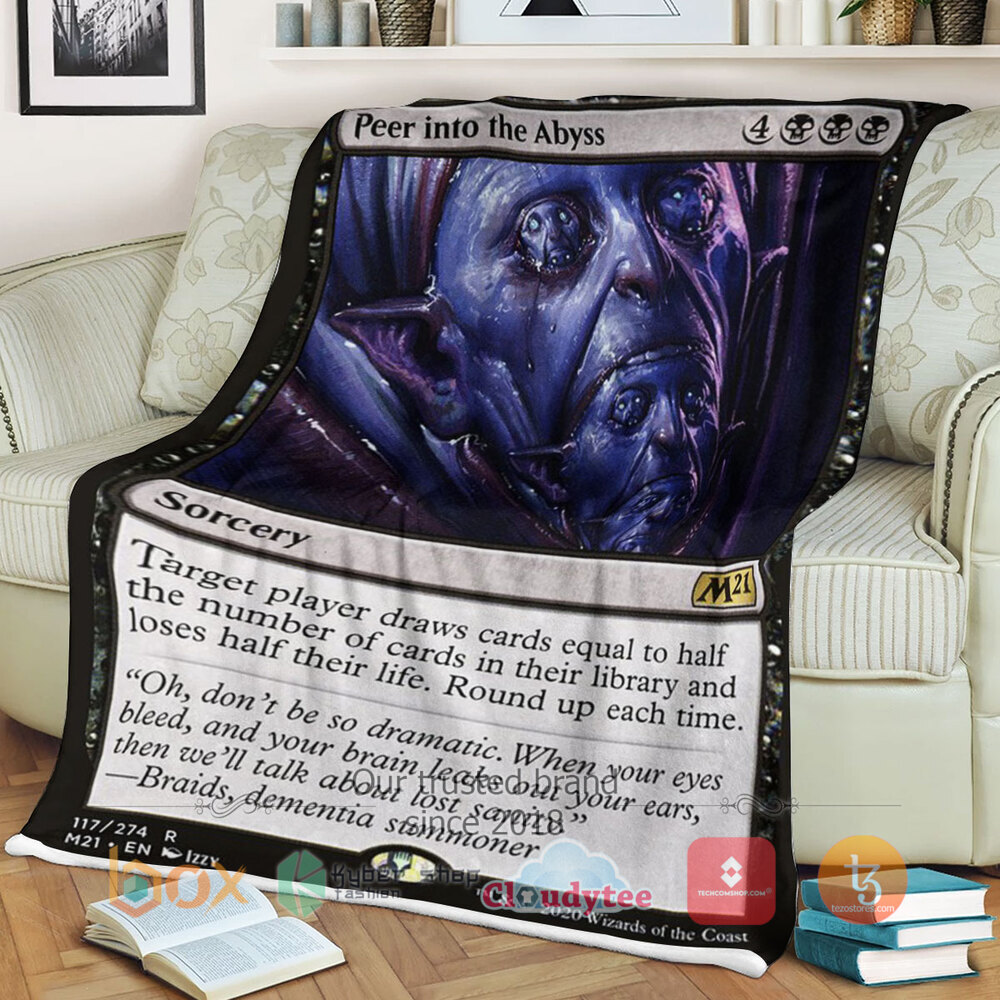 Magic The Gathering M21 117 Peer Into The Abyss Blanket