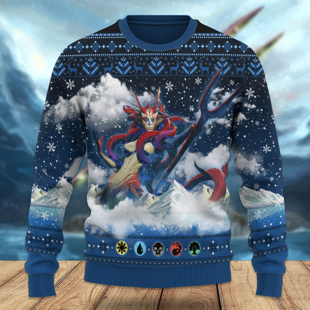 BEST Magic The Gathering Game Thassa God Of The Sea Ugly Wool Sweater 2 619613842e68c