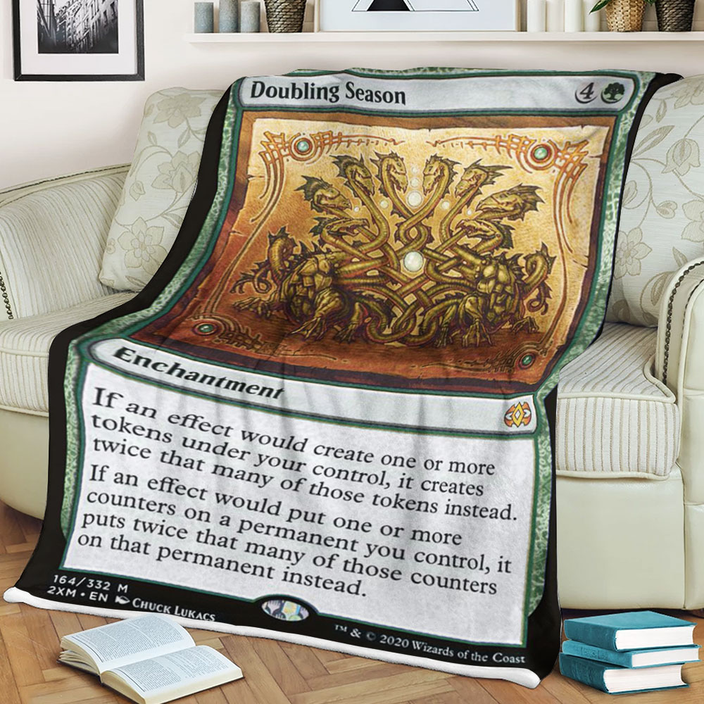 BEST Magic The Gathering Game Doubling Season Fleece Blanket 3 6198c0f614559