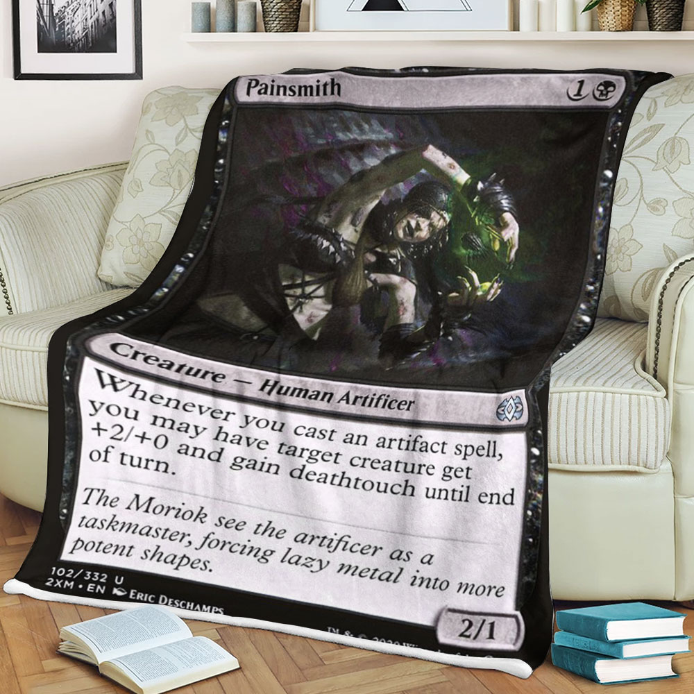 BEST Magic The Gathering Game Painsmith Fleece Blanket 1 6198c152bfed2
