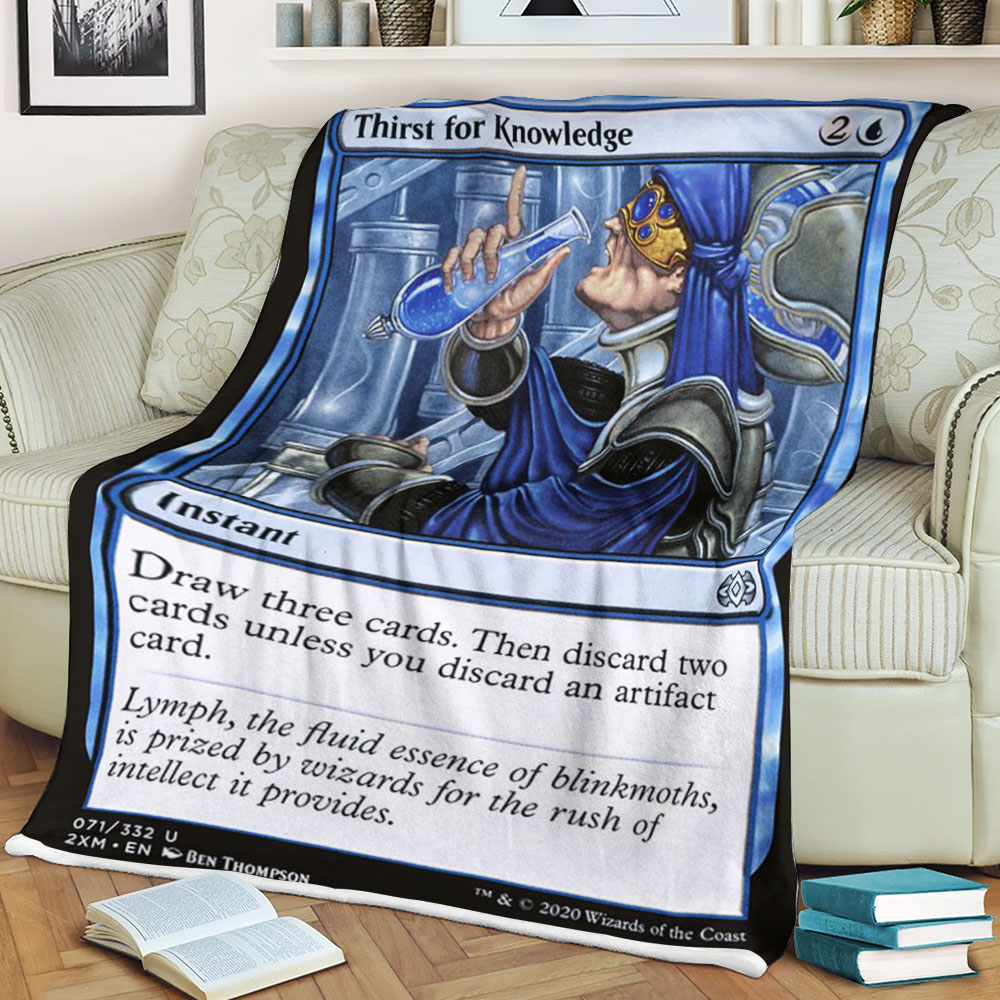 BEST Magic The Gathering Game Thirst For Knowledge Fleece Blanket 1 6198c17586171