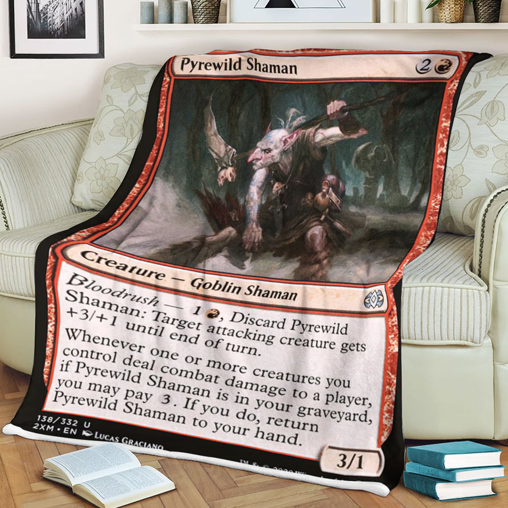 BEST Magic The Gathering Game Pyrewild Shaman Fleece Blanket 2 6198c37e2059e
