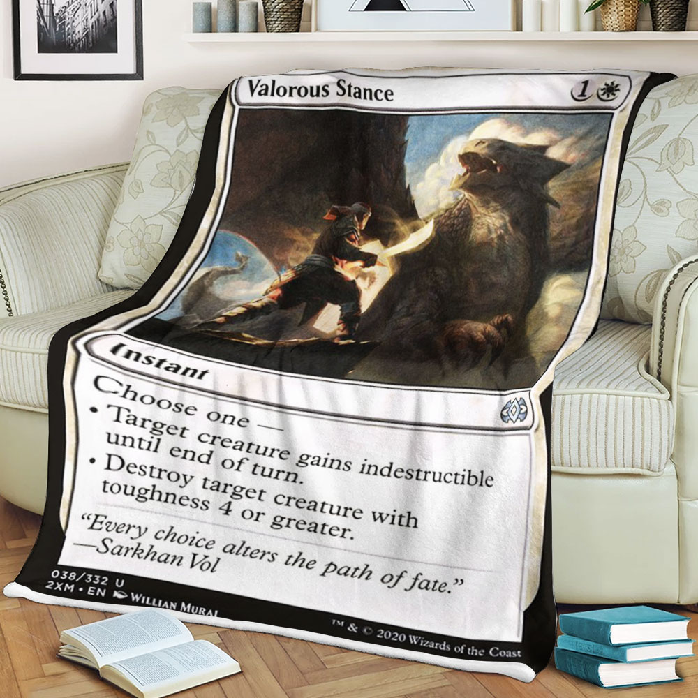 BEST Magic The Gathering Game Valorous Stance Fleece Blanket 1 6198c5623c769