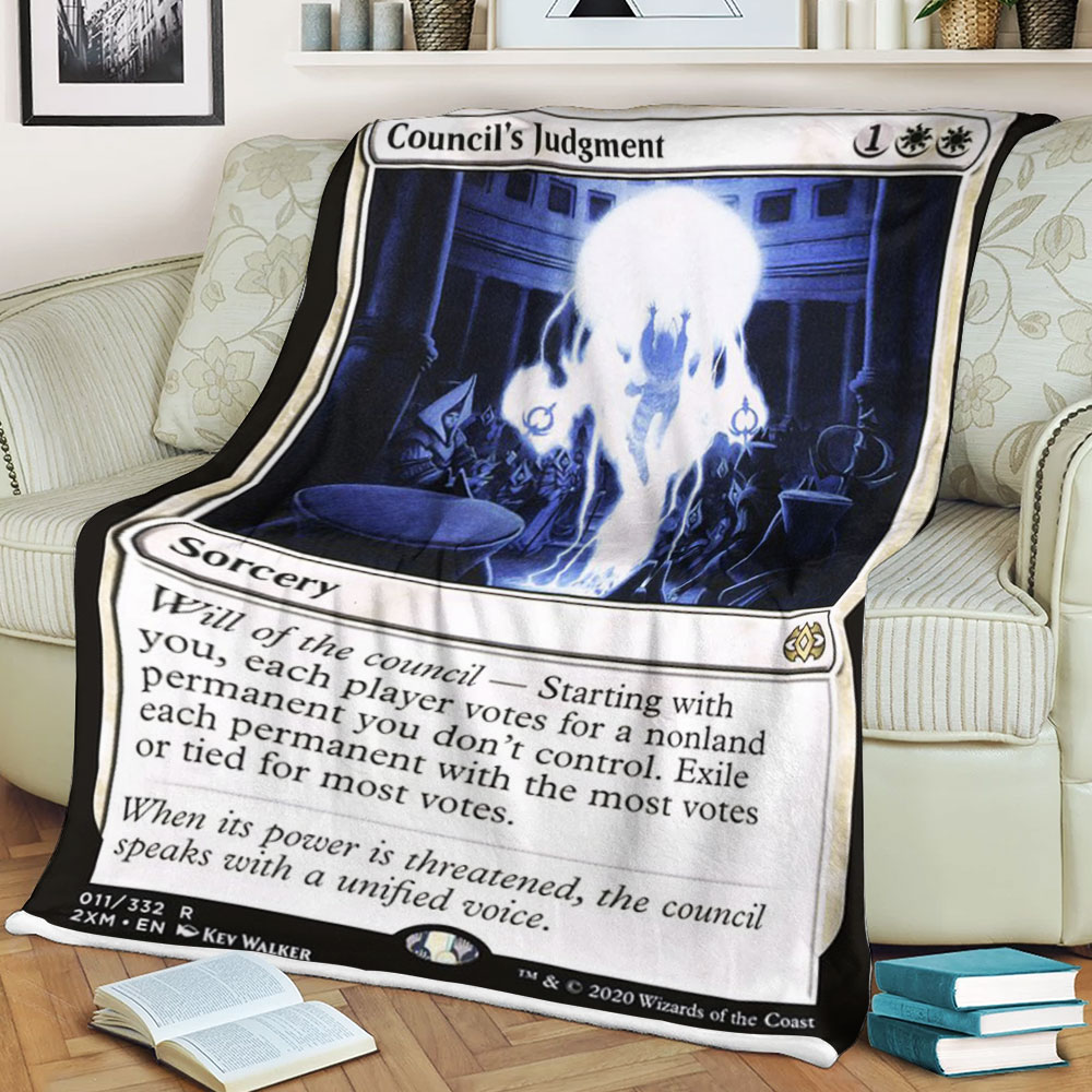 BEST Magic The Gathering Game Council S Judgment Fleece Blanket 2 6198cbb2aa4ae