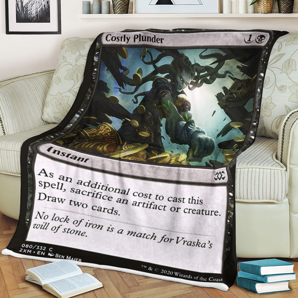 BEST Magic The Gathering Game Costly Plunder Fleece Blanket 2 6198cbf8ccd6e