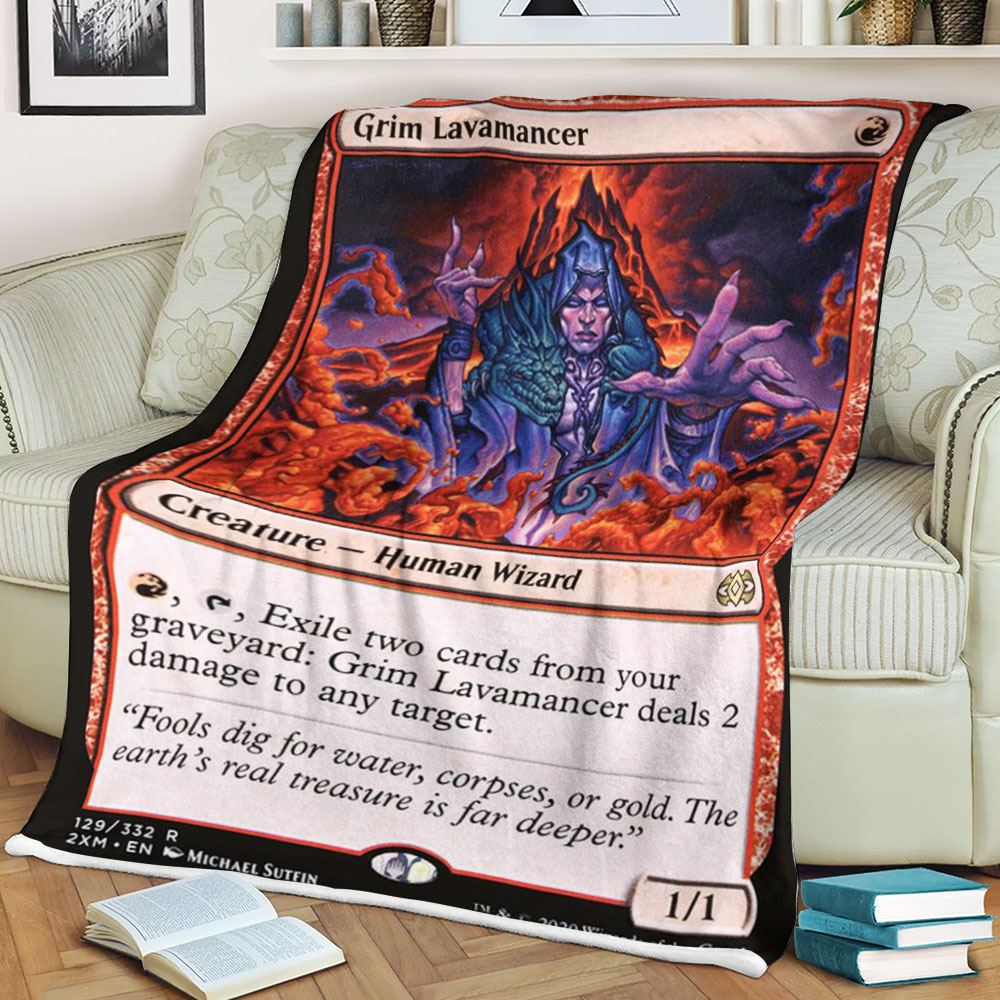 BEST Magic The Gathering Game Grim Lavamancer Fleece Blanket 1 6198ccb8dfbd6