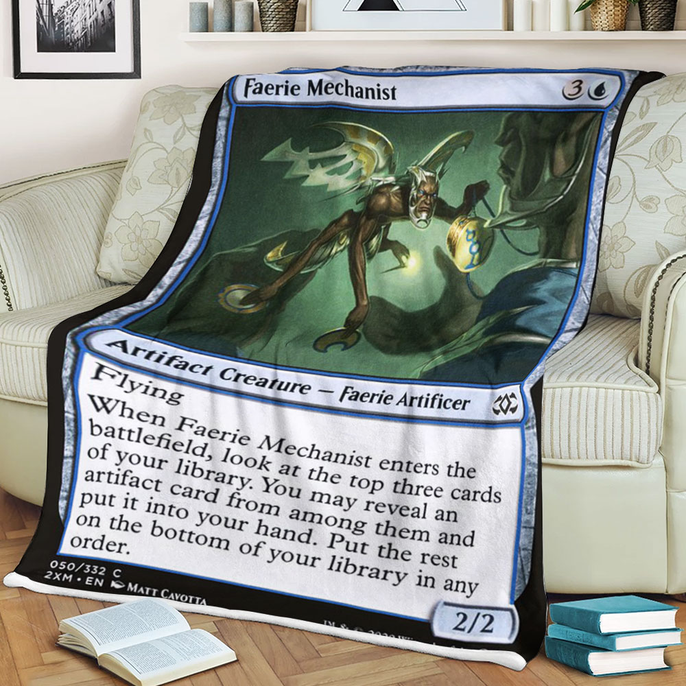 BEST Magic The Gathering Game Faerie Mechanist Fleece Blanket 2 61addaeed286c