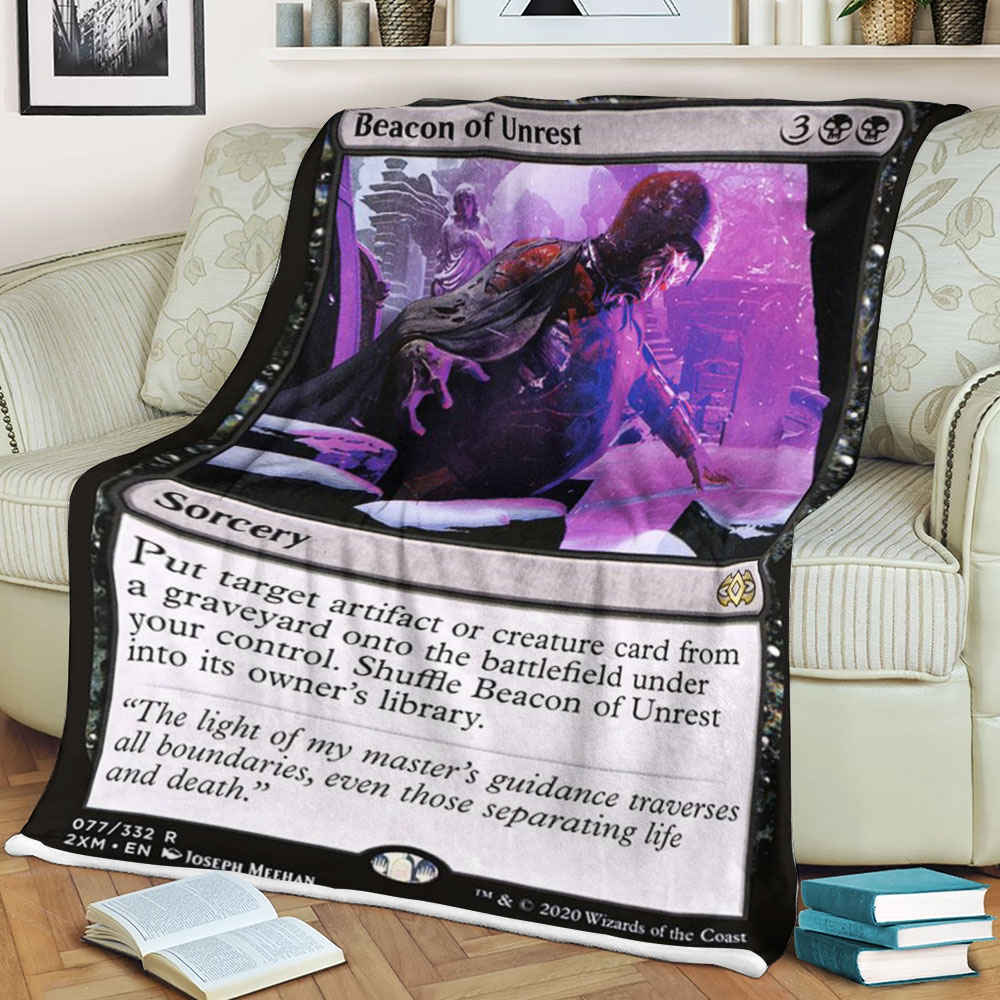 BEST Magic The Gathering Game Beacon Of Unrest Fleece Blanket 3 61addd663d7de
