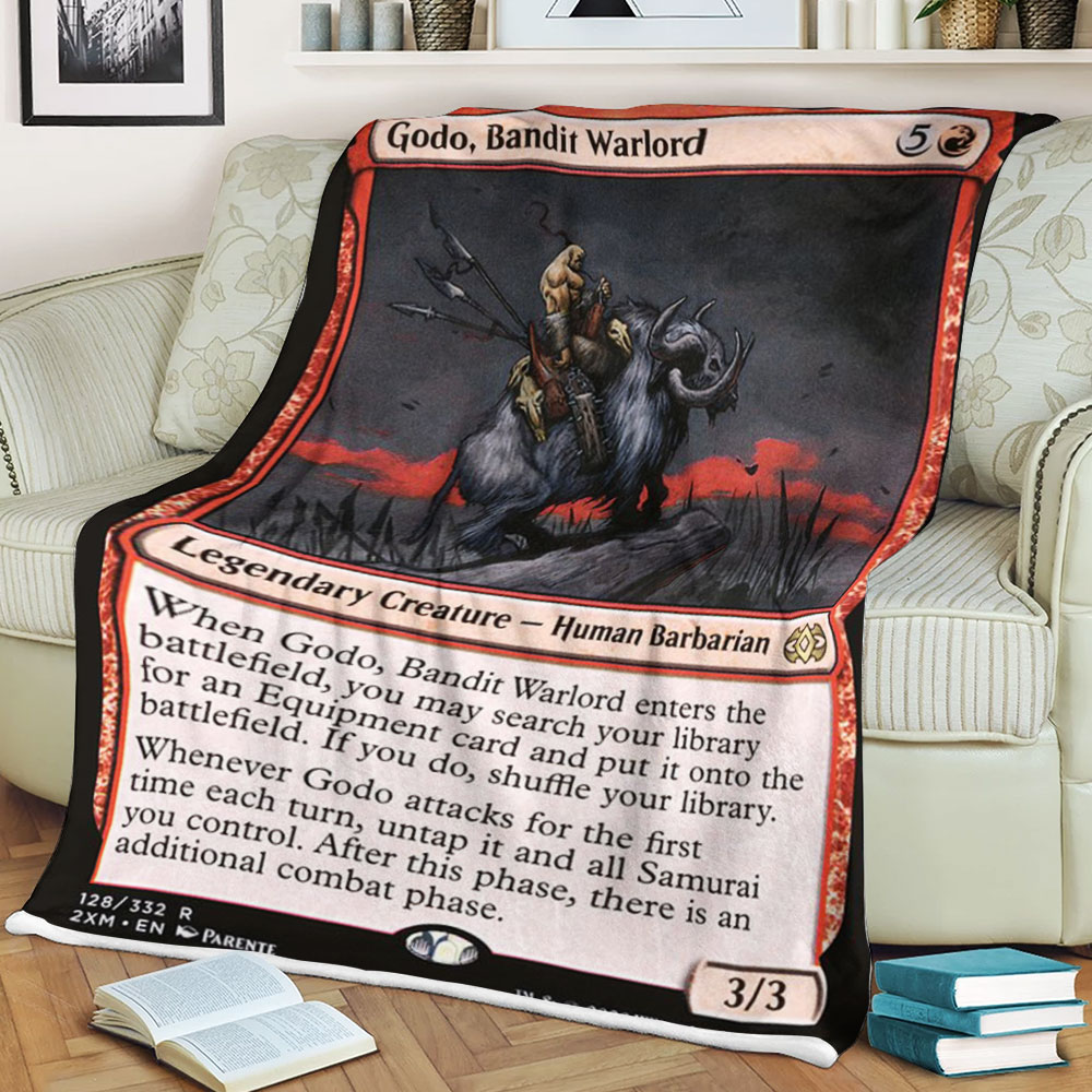BEST Magic The Gathering Game Godo Bandit Warlord Fleece Blanket 3 61adde4705d8c