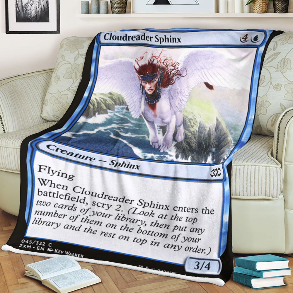 BEST Magic The Gathering Game Cloudreader Sphinx Fleece Blanket 1 61addf35c822d
