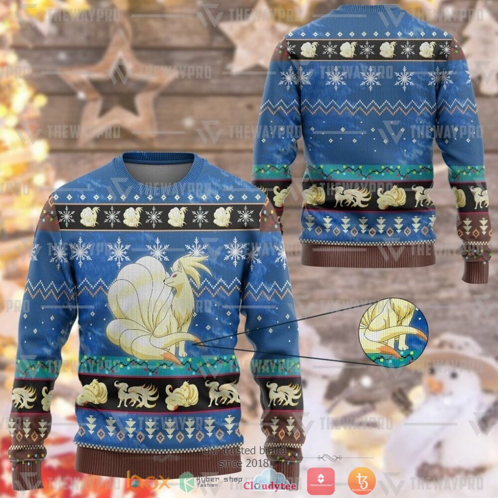 Anime Pokemon Ninetales Christmas Sweater