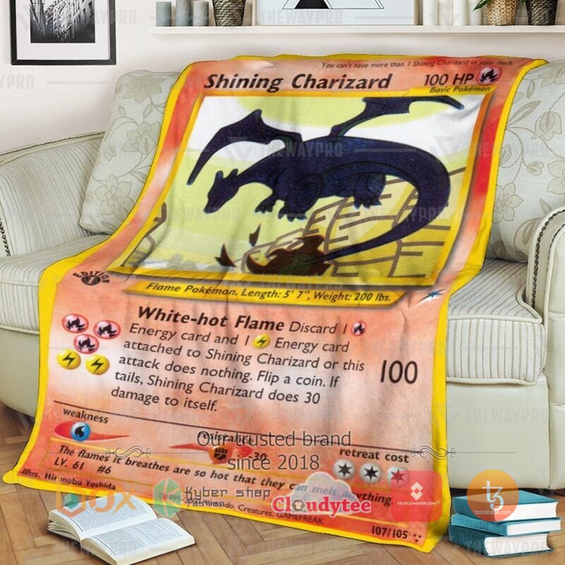 Pokemon Shining Charizard Blanket