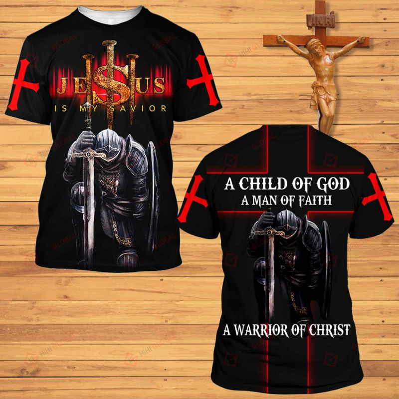 A Child Of God A Man Of Faith A Warrior Of Christ 3D Shirt, Hoodie 3 A Child Of God A Man Of Faith A Warrior Of Christ 3D Shirt Hoodie 2