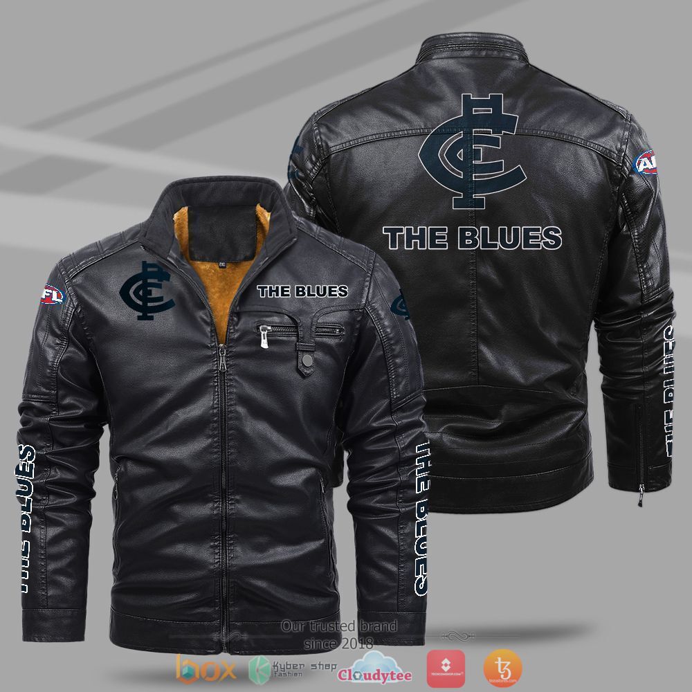 AFL Carlton The Blues Fleece leather jacket