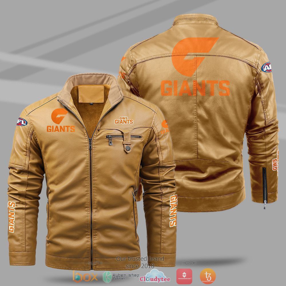 AFL Greater Western Sydney Giants Fleece leather jacket 1
