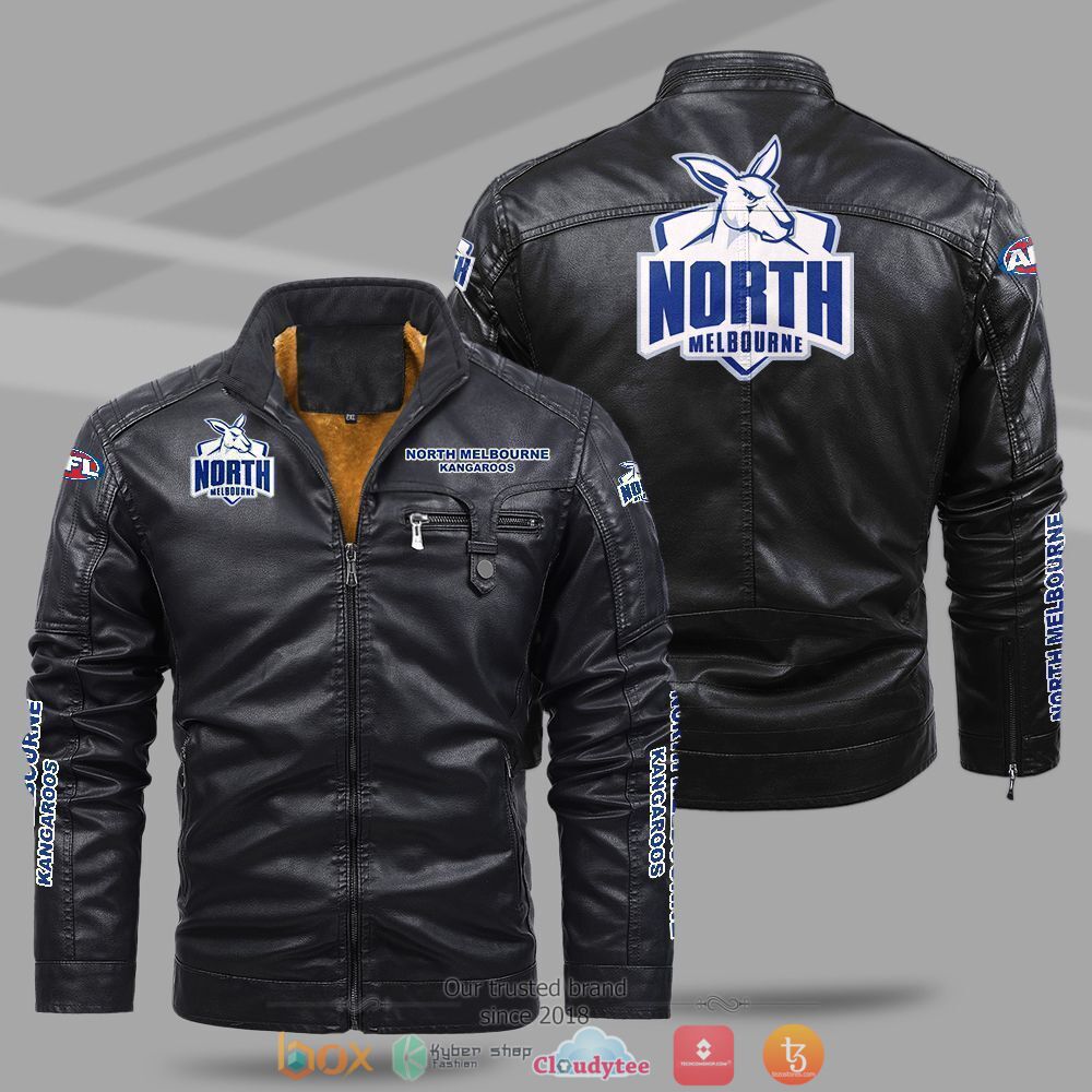 AFL North Melbourne Kangaroos Fleece leather jacket