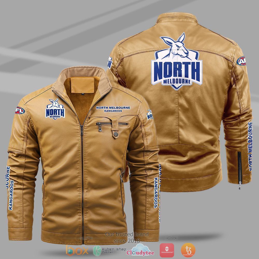 AFL North Melbourne Kangaroos Fleece leather jacket 1