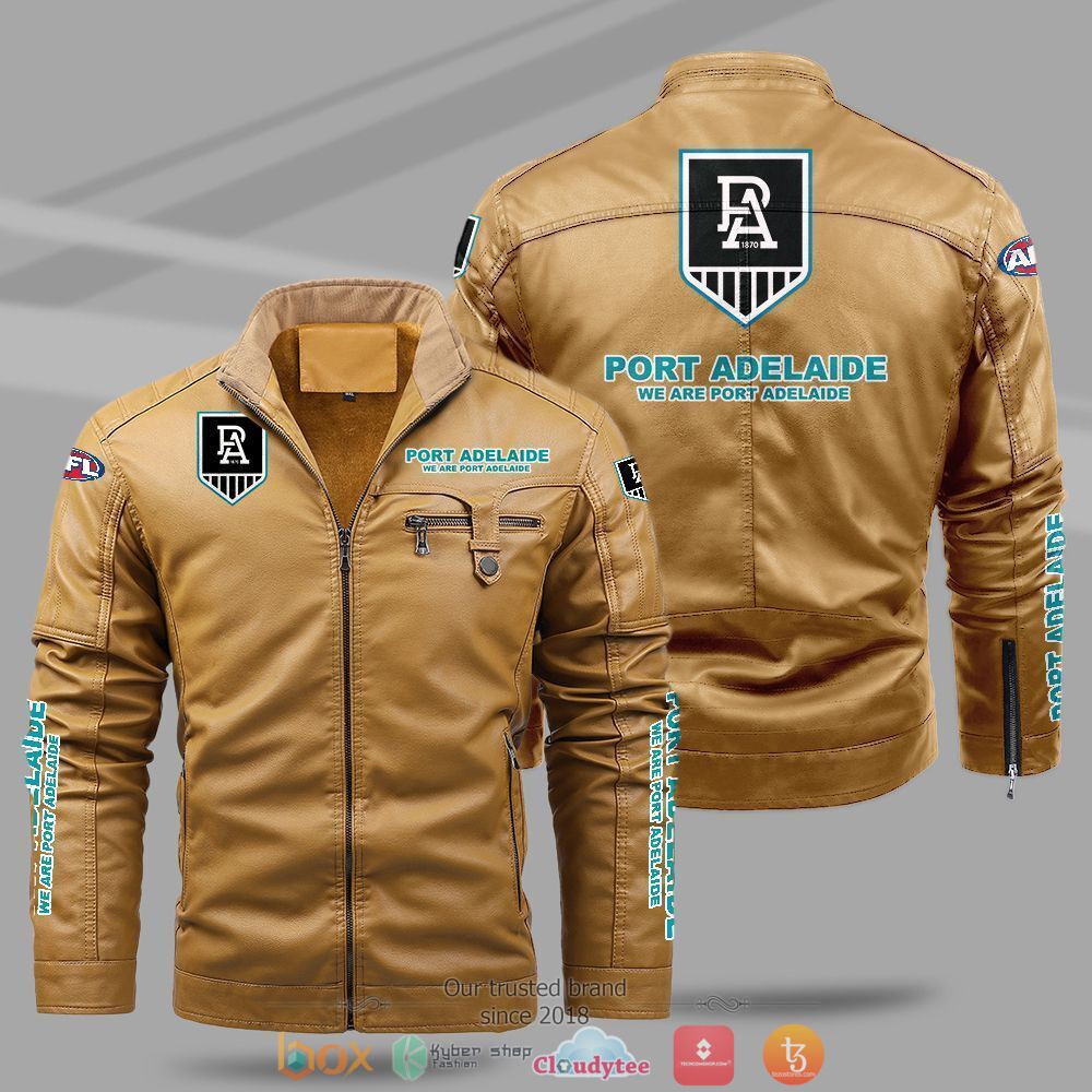 AFL Port Adelaide Power Fleece leather jacket 1