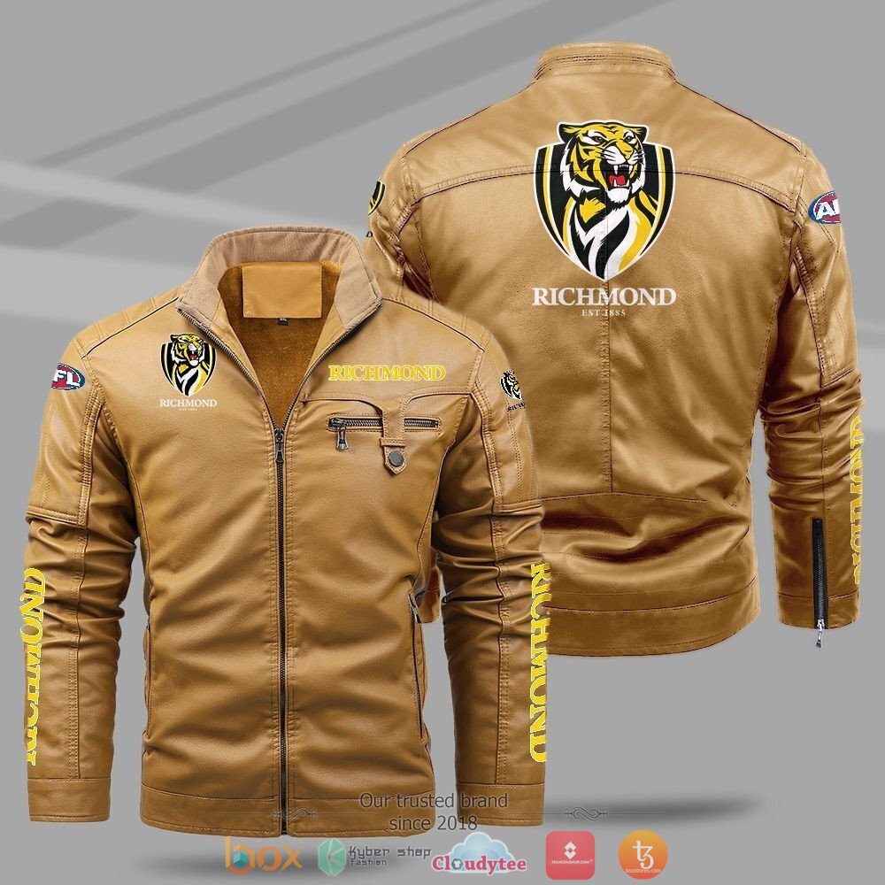 AFL Richmond Tigers Fleece leather jacket 1