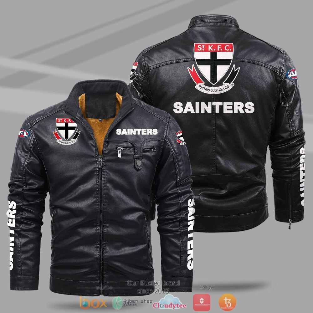 AFL St Kilda Sainters Fleece leather jacket