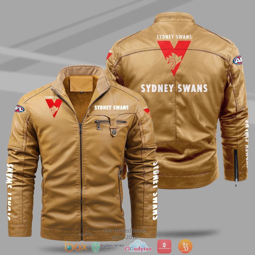 AFL Sydney Swans Fleece leather jacket 1