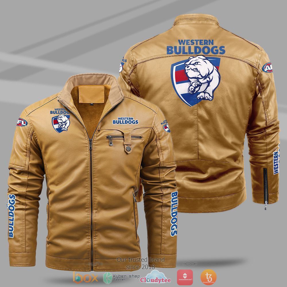 AFL Western Bulldogs Fleece leather jacket 1