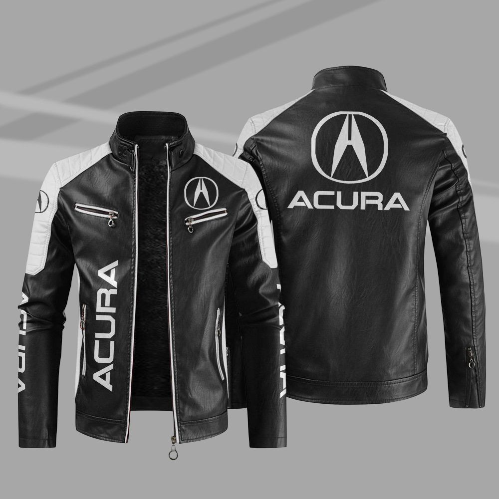 Acura Car Motor Block Leather Jacket