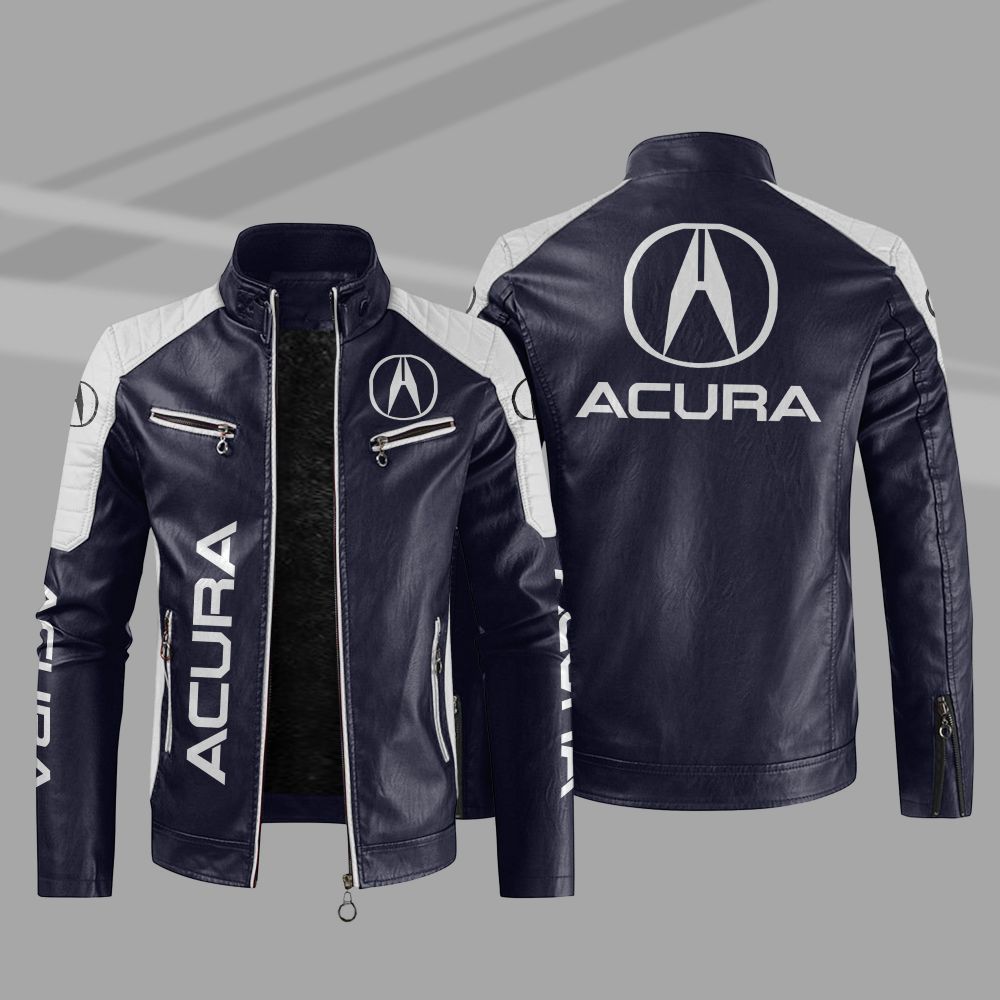 Acura Car Motor Block Leather Jacket 3 Acura Car Motor Block Leather Jacket 1 2