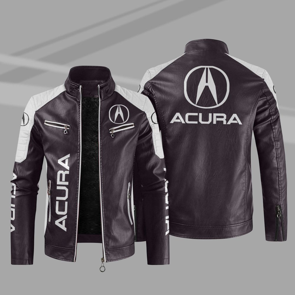 Acura Car Motor Block Leather Jacket 5 Acura Car Motor Block Leather Jacket 1 2 3 4