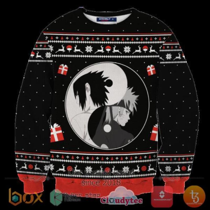 BEST Akatsuki Cloud Sasuke Naruto Anime Xmas Sweater 2 Akatsuki Cloud Sasuke Naruto Anime Christmas Sweater 1