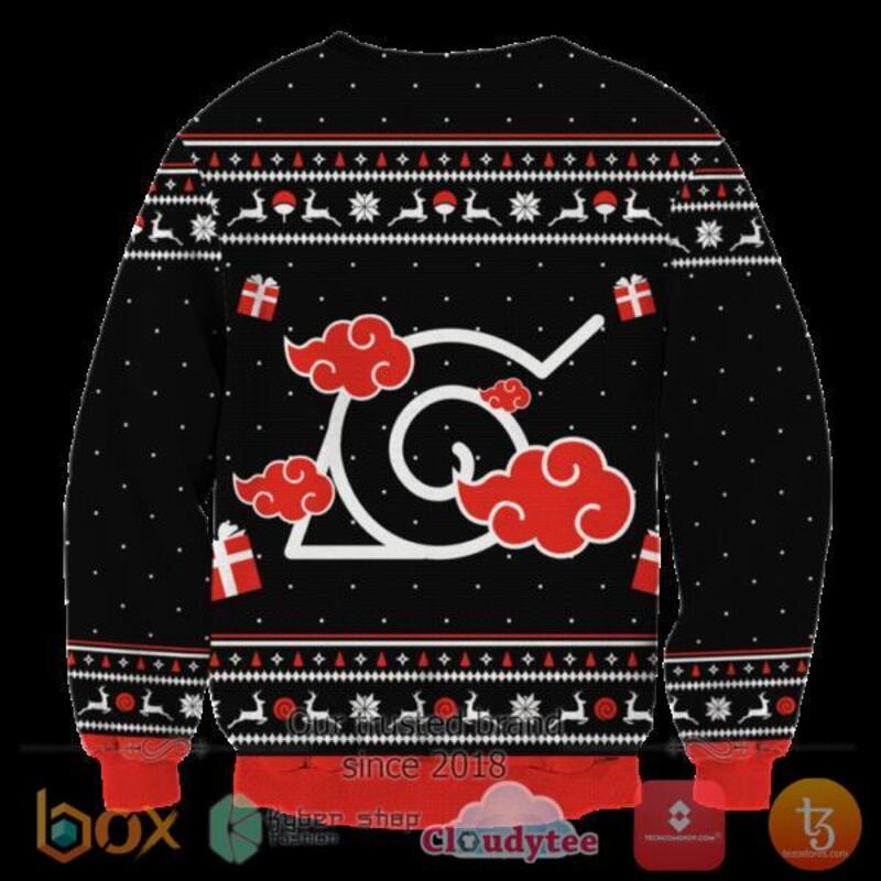 BEST Akatsuki Cloud Sasuke Naruto Anime Xmas Sweater 3 Akatsuki Cloud Sasuke Naruto Anime Christmas Sweater 1 2