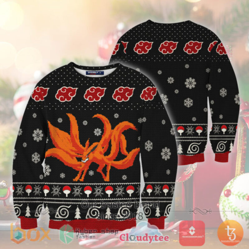 NEW Akatsuki Kurama Naruto Anime Xmas Sweater 7 Akatsuki Kurama Naruto Anime Christmas Sweater