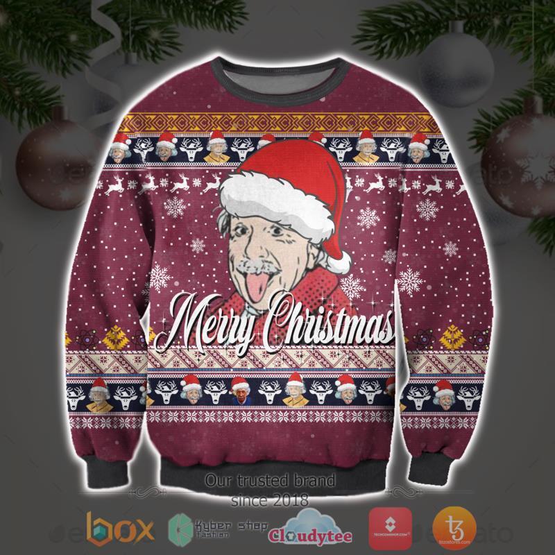 Albert Enistein Merry Christmas Sweater
