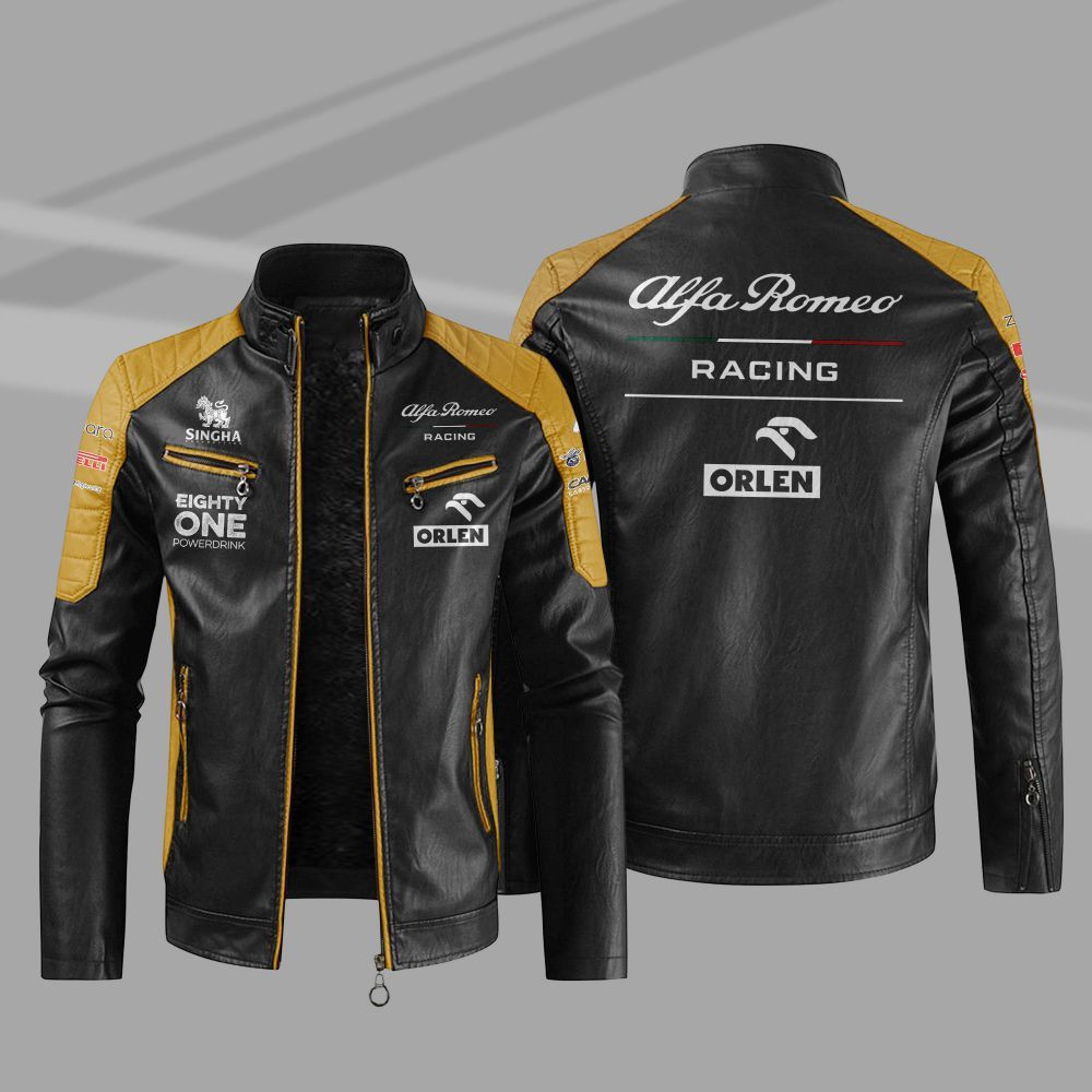 Alfa Romeo Racing Block Leather Jacket 4 Alfa Romeo Racing Block Leather Jacket 1 2 3