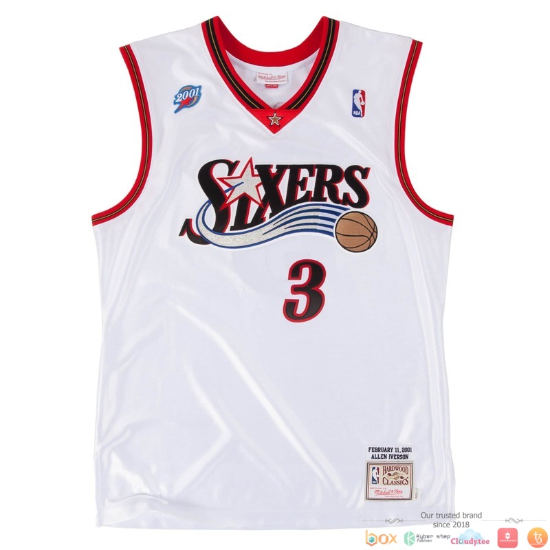 Allen Iverson 2001-2002 Philadelphia 76ers NBA Basketball Jersey 5 Allen Iverson 2001 2002 Philadelphia 76ers NBA Basketball Jersey