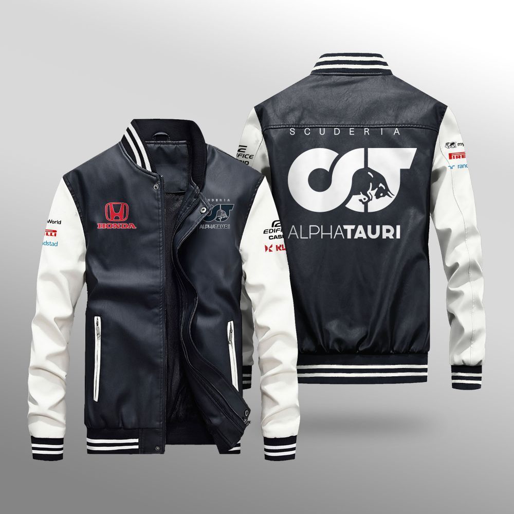 Alphatauri Racing Honda Leather Bomber Jacket