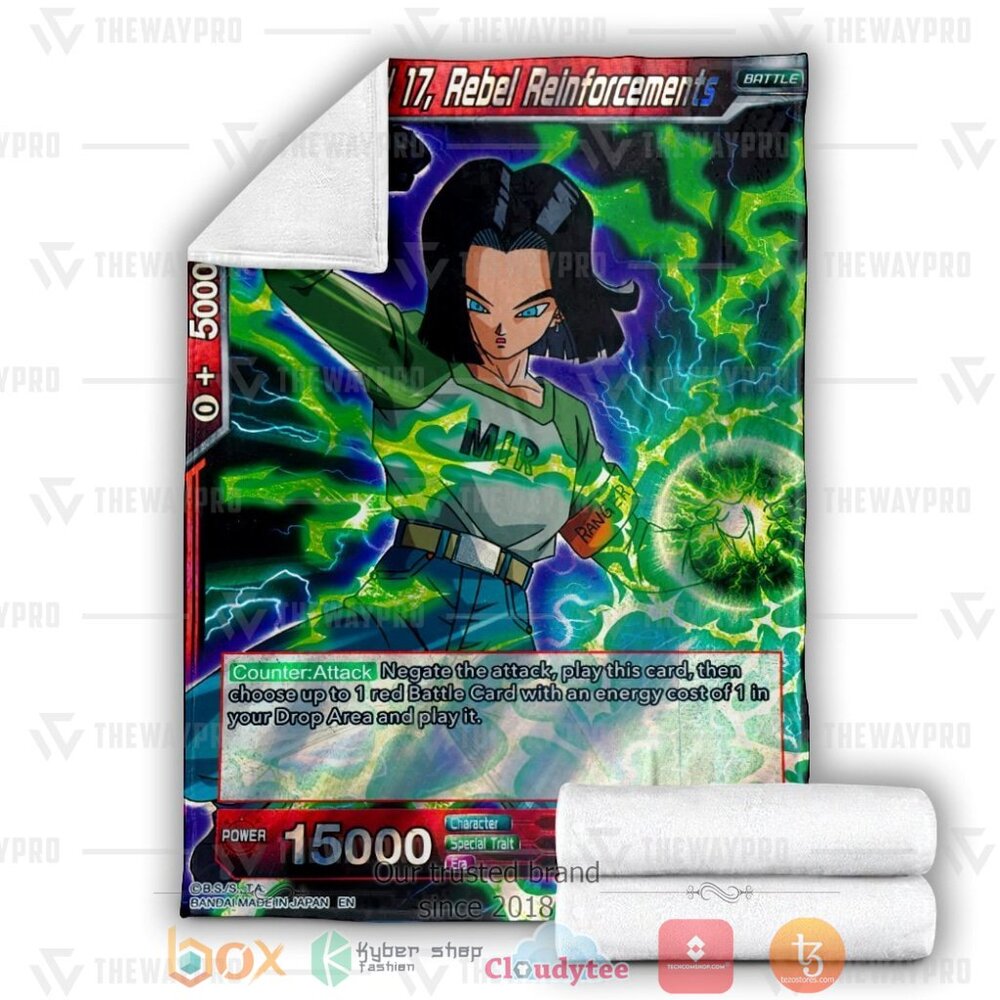 HOT Android 17, Rebel Reinforcements Soft Blanket 3 Android 17 Rebel Reinforcements Custom Soft Blanket 1 2