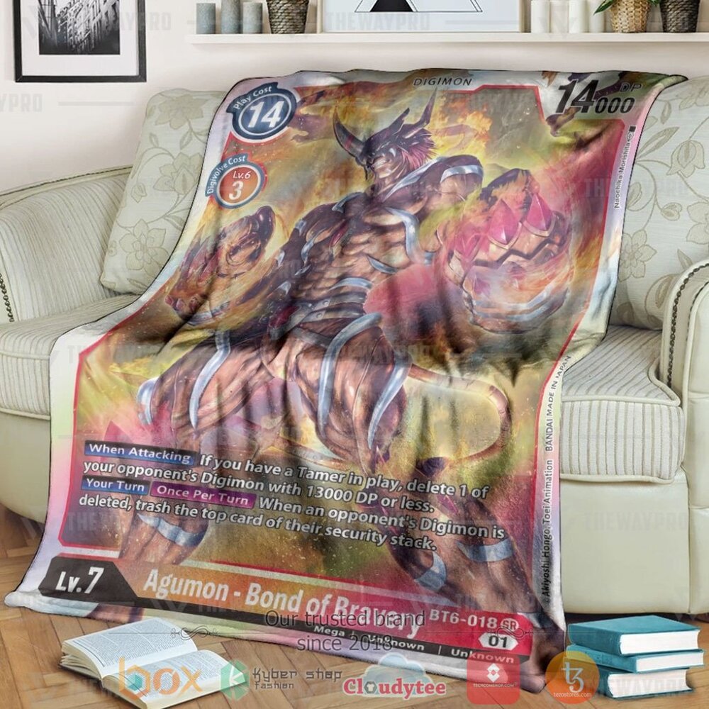 Anime Digimon Agumon Bond Of Bravery Custom Soft Blanket