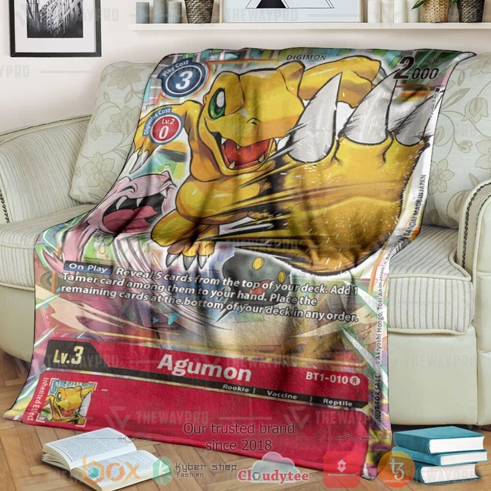 NEW Anime Digimon Agumon Soft Blanket 6 Anime Digimon Agumon Custom Soft Blanket