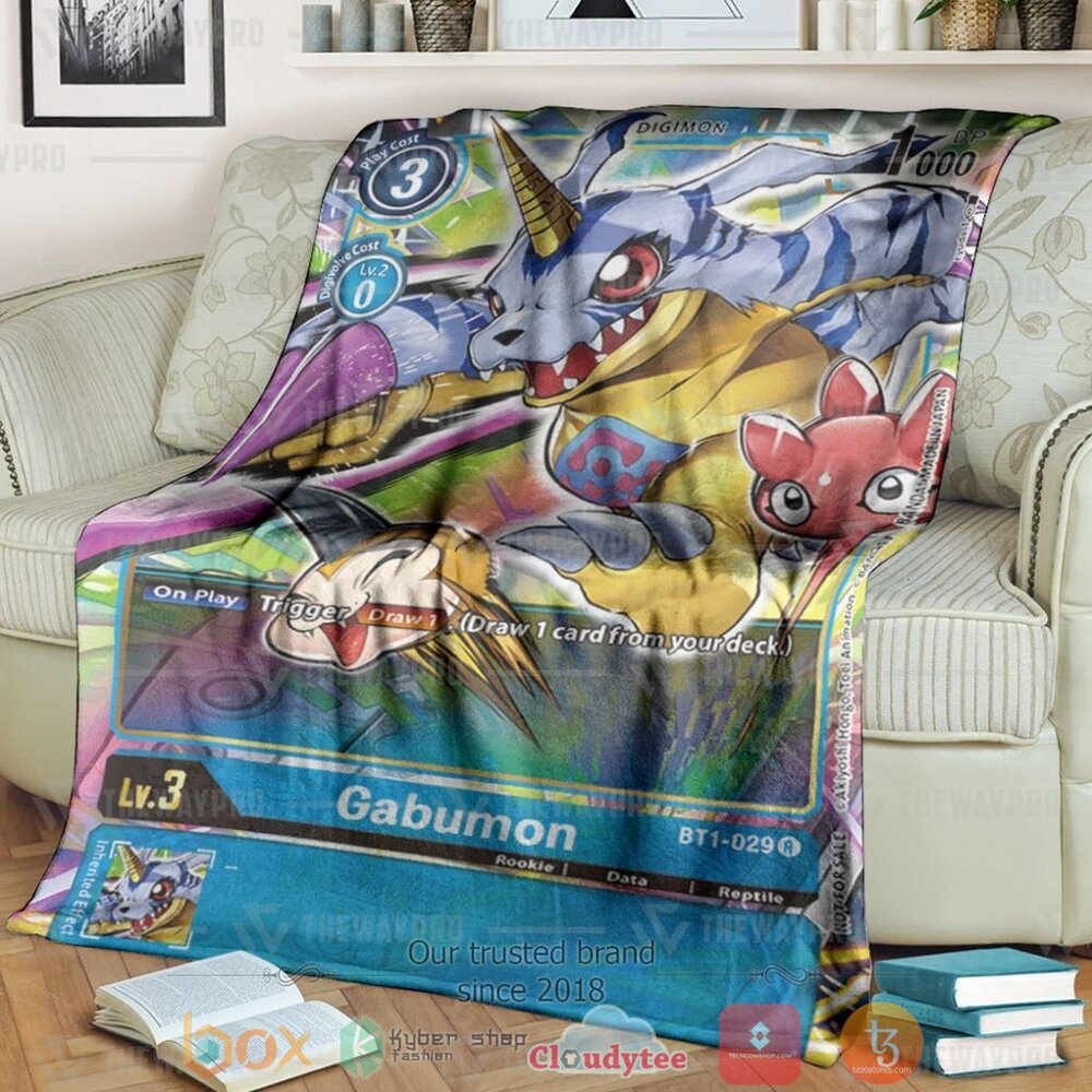Anime Digimon Gabumon Custom Soft Blanket