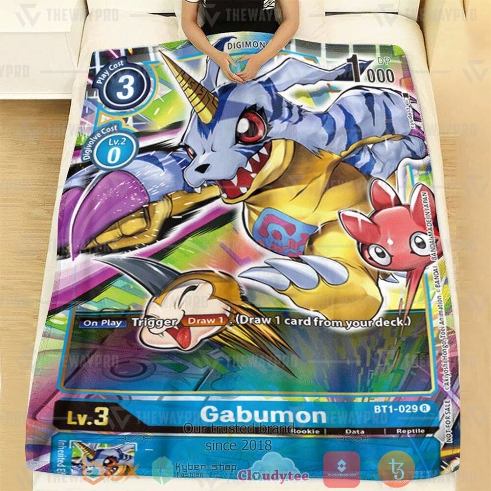 NEW Anime Digimon Gabumon Soft Blanket 2 Anime Digimon Gabumon Custom Soft Blanket 1