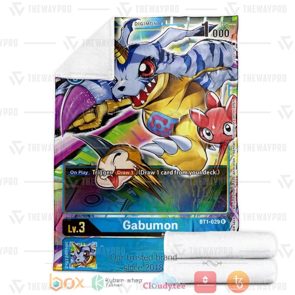 NEW Anime Digimon Gabumon Soft Blanket 3 Anime Digimon Gabumon Custom Soft Blanket 1 2