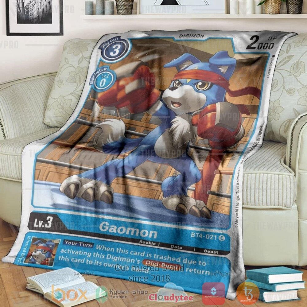 Anime Digimon Gaomon Custom Soft Blanket
