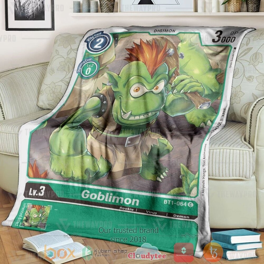 Anime Digimon Goblimon Custom Soft Blanket