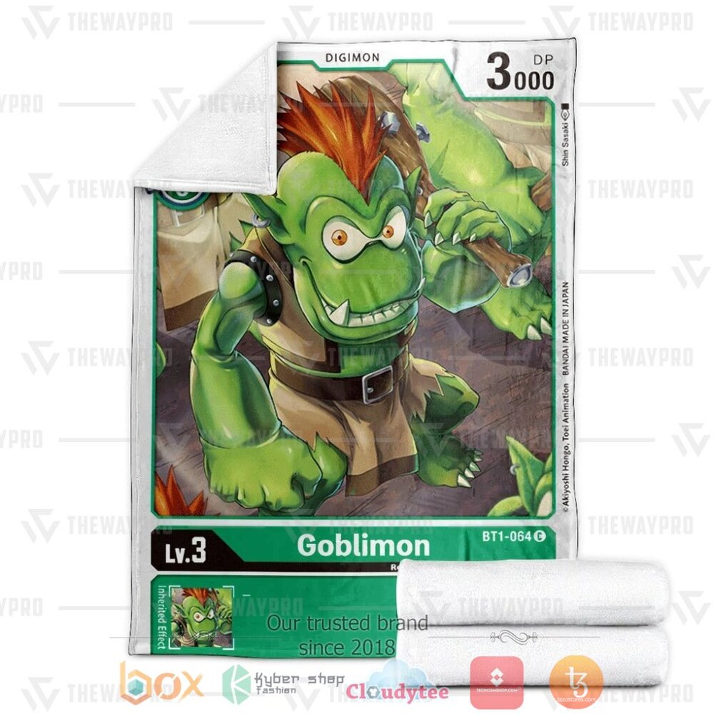 NEW Anime Digimon Goblimon Soft Blanket 3 Anime Digimon Goblimon Custom Soft Blanket 1 2