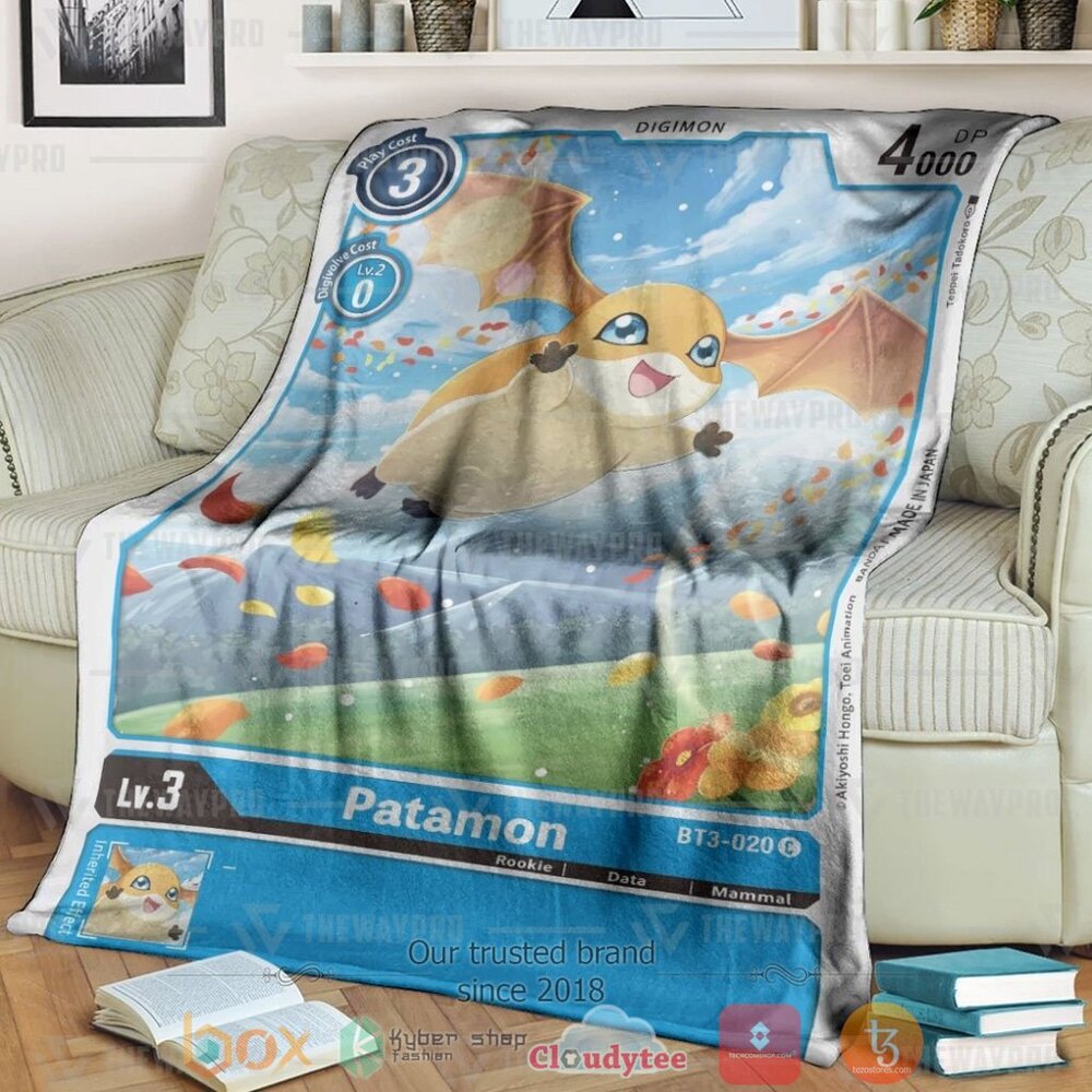 Anime Digimon Patamon Custom Soft Blanket