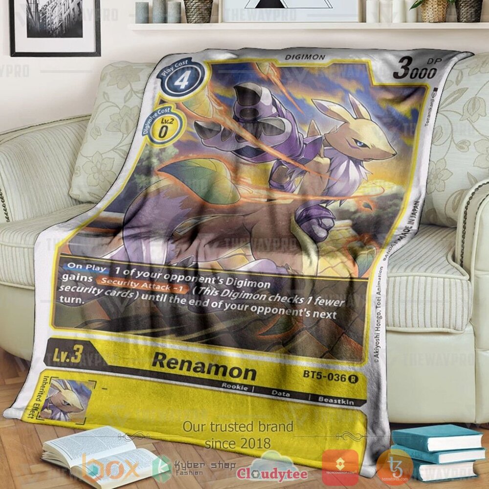 Anime Digimon Renamon Custom Soft Blanket